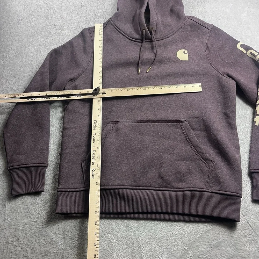 Carhartt Youth Hoodie Medium 8/10 Purple Logo‎ Sweatshirt Pullover Fleece NWT